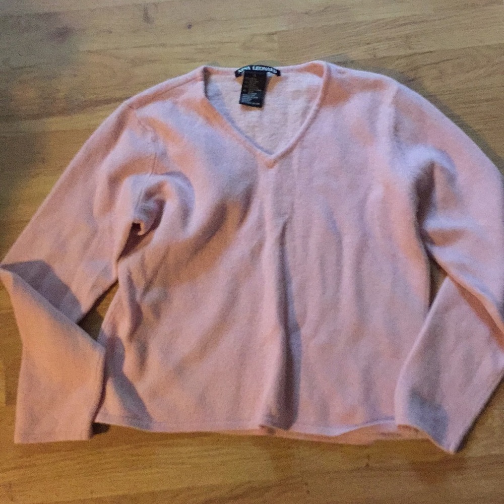 Nina Leonard. L. Angora sweater.